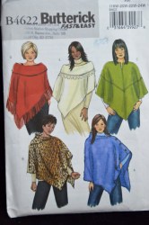 4622 SO EZ PULLOVER FLEECE / SUEDE LEATHER PONCHO PATTERN 26-32W